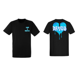 Retro Wave - Black Shirt Baby Blue/White