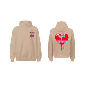 Est. 2020 Tan Hoodie Red/Baby Blue