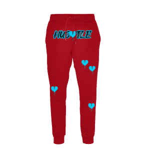 Hustle Heart - Red/Baby Blue/Black Sweatpants