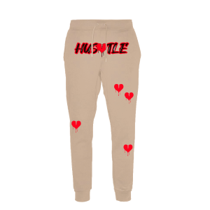 Hustle Heart - Tan/Red/Black Sweatpants