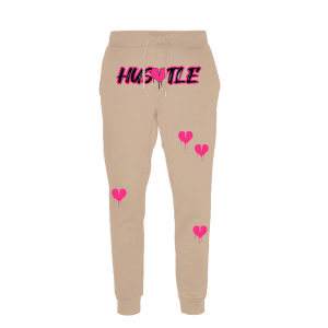Hustle heart - Tan/Pink/Black Sweatpants