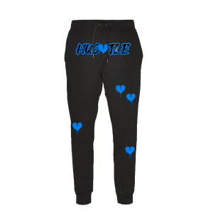 Hustle Heart - Black/Blue Sweatpants