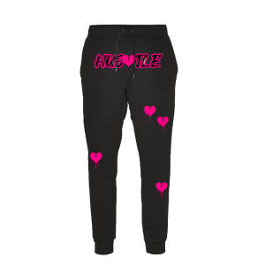 Hustle Heart - Black/Pink Sweatpants