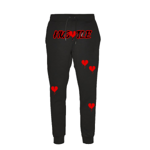 Hustle Heart - Black/Red Sweatpants