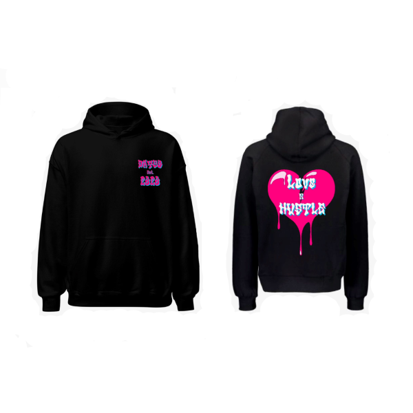 Est.2020 - Black Hoodie Pink/Baby Blue