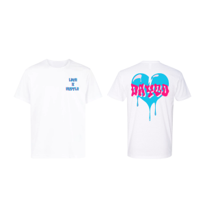 Retro Wave-White Shirt Baby Blue/Pink
