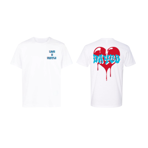 Retro Wave - White Shirt Red/ Baby Blue