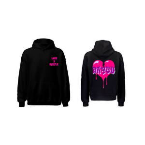 Retro Wave - Black Hoodie Pink/Purple