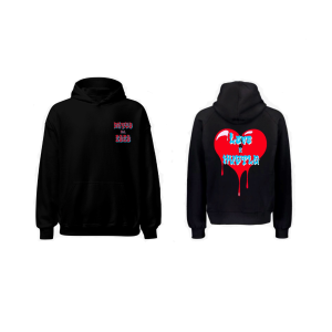 Est.2020 - Black Hoodie Red/Baby Blue